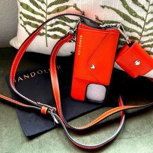BANDOLIER iPhone 13Pro Casey Side Slot Case w/Strap and AirPod Pro Case Like New